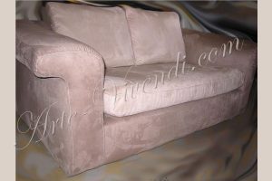 Canape deux places suédine couleur beige clair et beige foncée