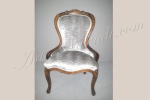 Chaise bois avec tissu couleur blanc cassé gauffré