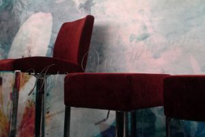 Chaise haute couvert velour rouge