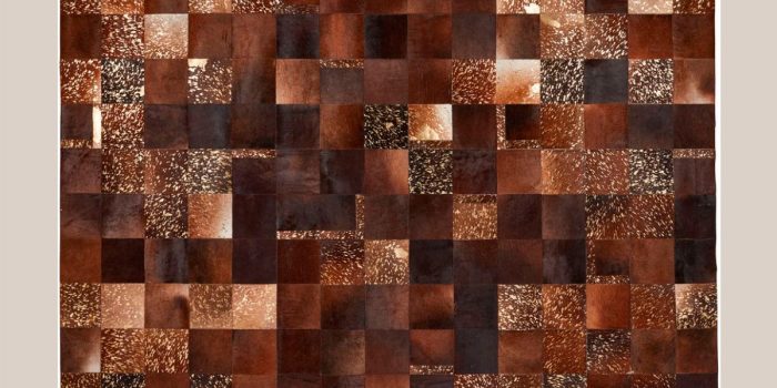 Tapis design peau de vache multi couleur marron